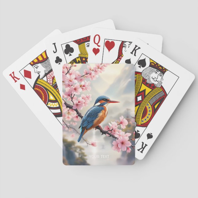 Baraja De Cartas Fantasy Cute Sakura Bird Blue (Reverso)