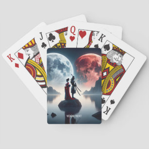 Baraja De Cartas Fantasy Cute Samurai Mujer Moon