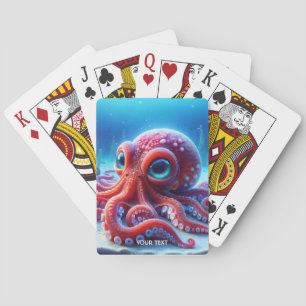 Baraja De Cartas Fantasy Cute Sea Octopus Rojo