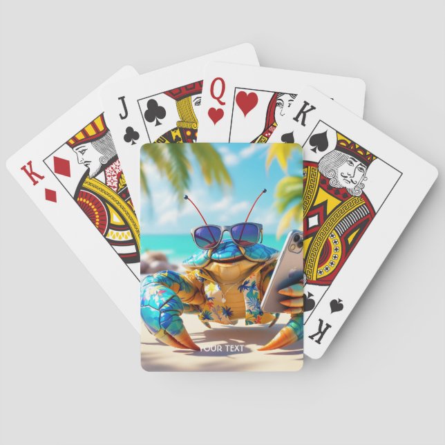 Baraja De Cartas Fantasy Cute Shell Crab Beach (Reverso)