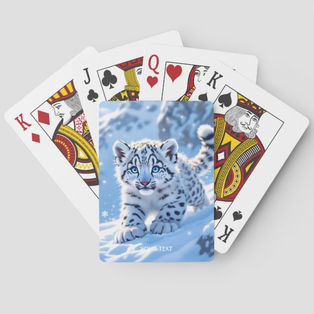 Baraja De Cartas Fantasy Cute Snow Baby Leopard (Reverso)