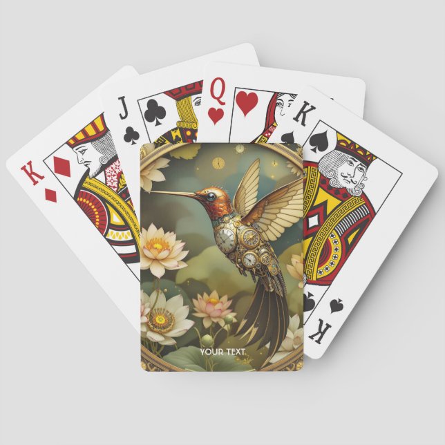 Baraja De Cartas Fantasy Cute Steampunk Bird Clock (Reverso)