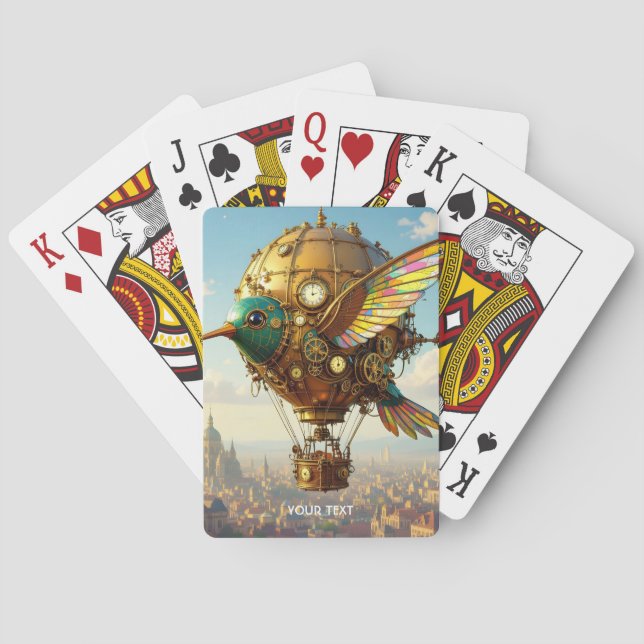 Baraja De Cartas Fantasy Cute Steampunk Bird Sky (Reverso)