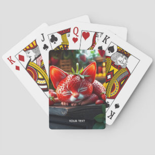 Baraja De Cartas Fantasy Cute Strawberry Lovely Kitten