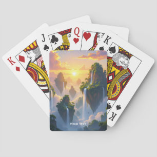 Baraja De Cartas Fantasy Cute Sunset Islands Waterfalls