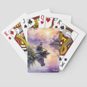 Baraja De Cartas Fantasy Cute Sunset Purple Lake