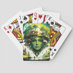 Baraja De Cartas Fantasy Cute Vivid Face Village Trees