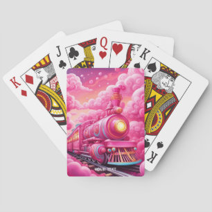 Baraja De Cartas Fantasy Cute Vivid Pink Clouds Train