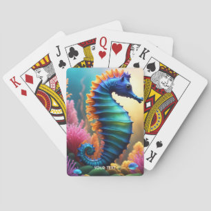 Baraja De Cartas Fantasy Cute Vivid Seahorse Flowers