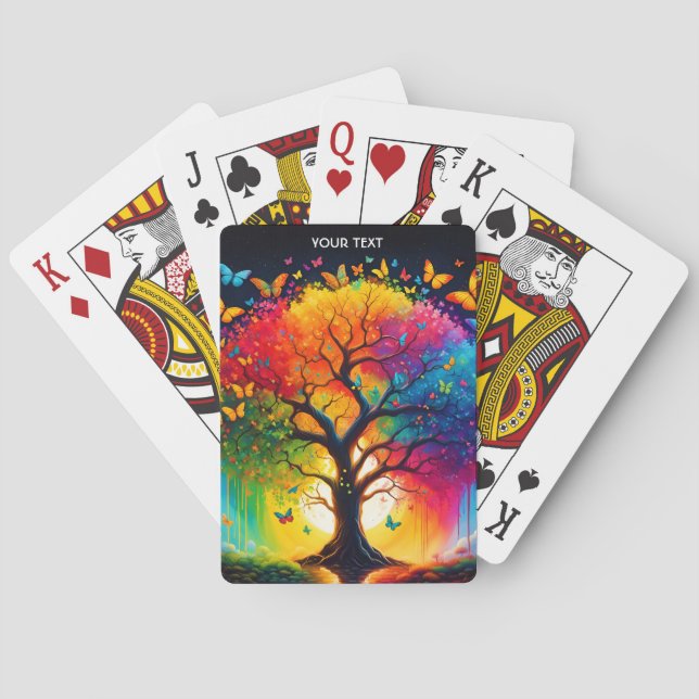 Baraja De Cartas Fantasy Cute Vivit Life Tree Rainbow (Reverso)