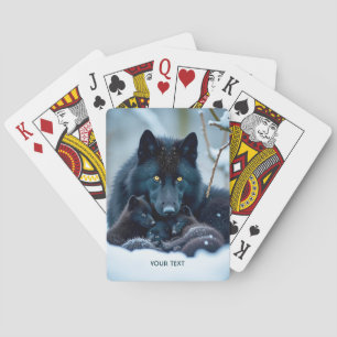 Baraja De Cartas Fantasy Cute Wolf Two Pups