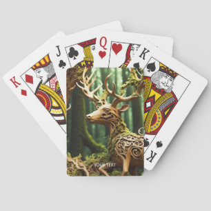 Baraja De Cartas Fantasy Cute Wooden Carving Deer