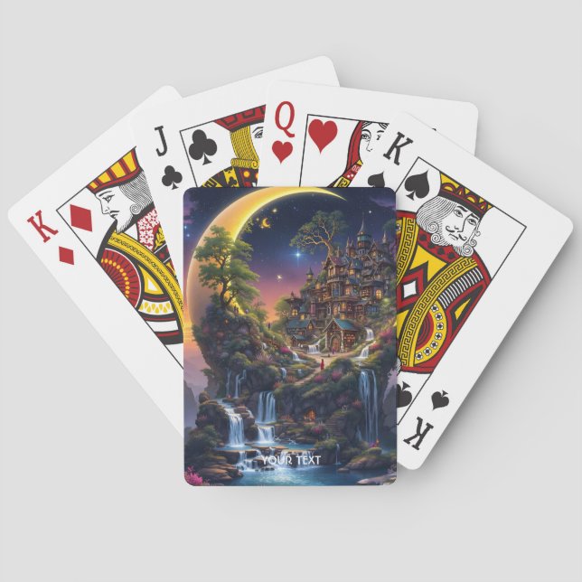 Baraja De Cartas Fantasy Moon Waterfall Forest (Reverso)