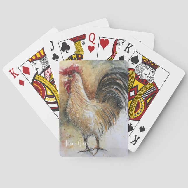 Baraja De Cartas Farm Girl Artistry Rooster Playing Cards (Reverso)