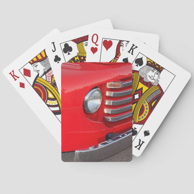 Baraja De Cartas Faro clásico del camión rojo  (Reverso)
