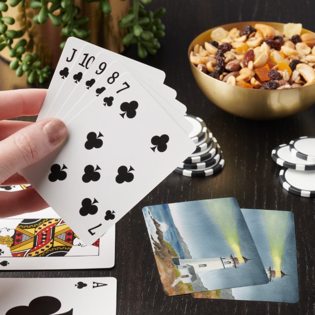 Baraja De Cartas Faro costero con haz de luz (In Situ)