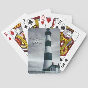 Baraja De Cartas Faro de Bodie Island blanco y negro