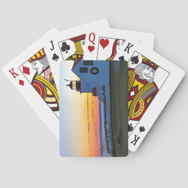 Baraja De Cartas Faro de Fort Point, Maine (Reverso)