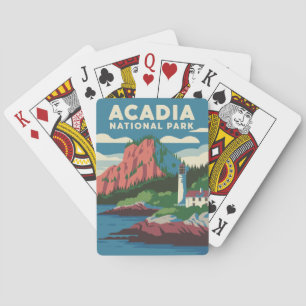 Baraja De Cartas Faro de Vintage del Parque Nacional de Acadia