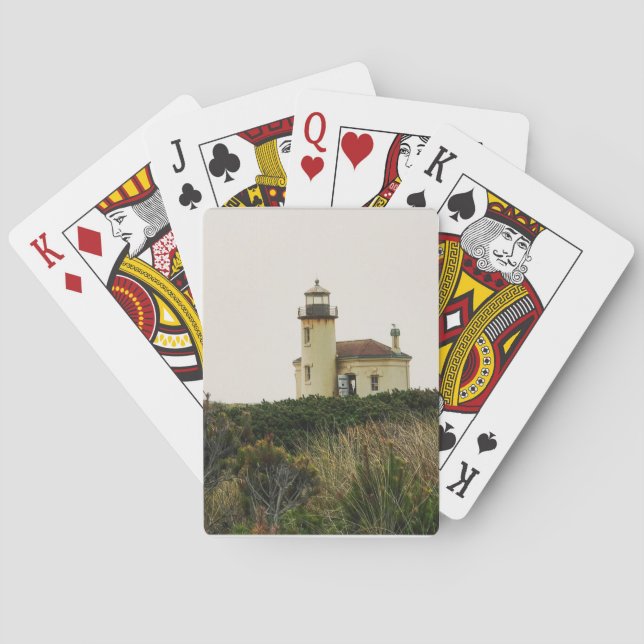 Baraja De Cartas Faro del río Coquille, OR (Reverso)