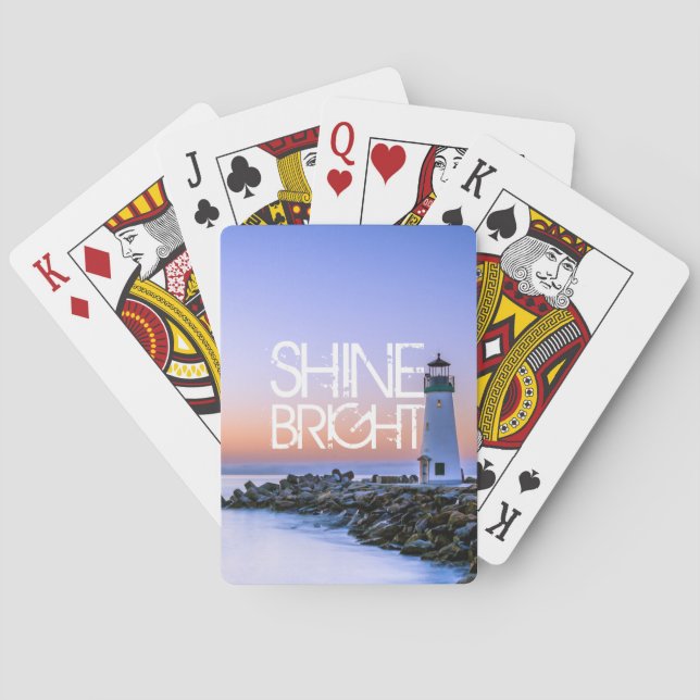 Baraja De Cartas Faro Pastel Sunset Shine Bright Rocky Beach (Reverso)