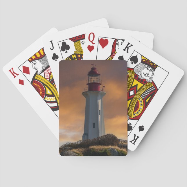 Baraja De Cartas Faro Point Atkinson al atardecer (Reverso)