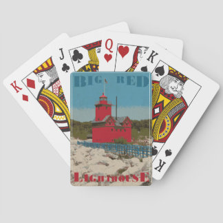Baraja De Cartas Faro rojo grande