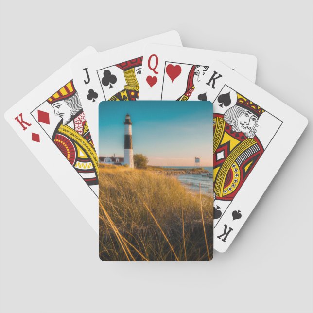 Baraja De Cartas Faros | Big Sable Lighthouse Ludington, MI (Reverso)