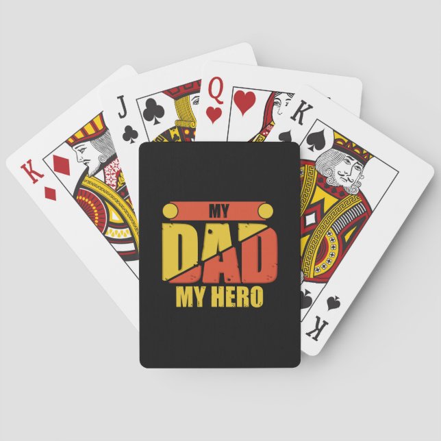 Baraja De Cartas Father Gift | My Dad My Hero (Reverso)