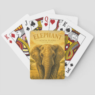 Baraja De Cartas Fauna de las llanuras de Acacia del Elefante
