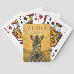 Baraja De Cartas Fauna de las llanuras de hierba de cebra