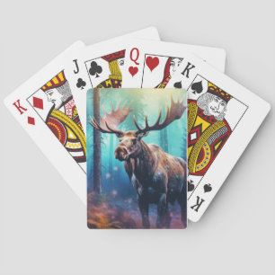 Baraja De Cartas Fauna de Moose Vida Silvestre Wilderness Colorful 