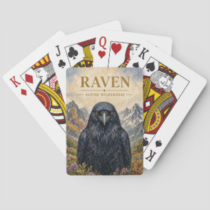 Baraja De Cartas Fauna del paisaje alpino de cuervo