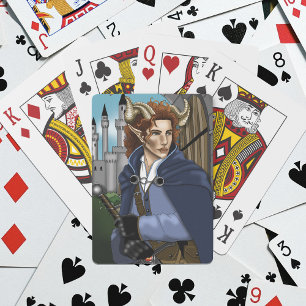 Baraja De Cartas Fauno Fae con cuernos Fantasía 
