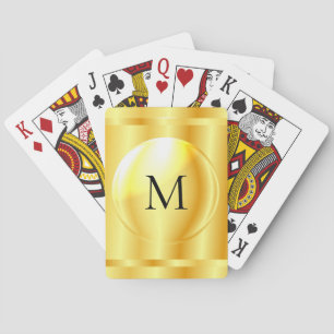Baraja De Cartas Faux Gold Metallic Look Blank Elegant Template