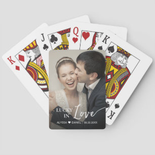 Baraja De Cartas Favor de boda "Afortunado en el Amor" Personalizad