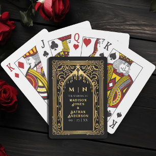 Baraja De Cartas Favor de Boda de la Catedral de Vampiro Gótico de 