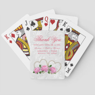 Baraja De Cartas Favor de boda Pearl Hearts & Roses Damask