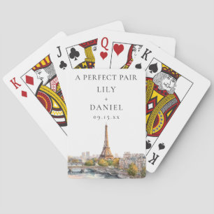 Baraja De Cartas Favor de boda perfecto par París Francia