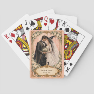 Baraja De Cartas Favor de boda personalizado de novia y novio bruja