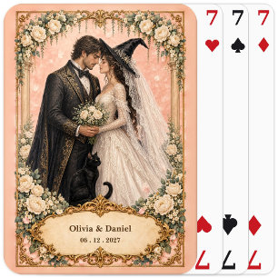 Baraja De Cartas Favor de boda personalizado de novia y novio bruja
