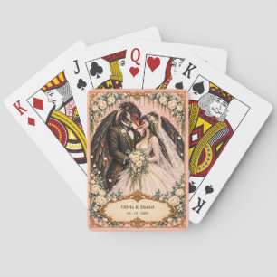 Baraja De Cartas Favor de boda personalizado de Tengu novia y novio
