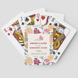 Baraja De Cartas Favor de Boda Retro Boho Chic Floral Mediados de S