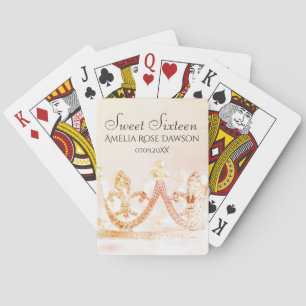 Baraja De Cartas Favor de fiesta de dulces dieciséis Corona de Prin