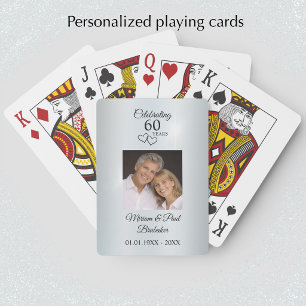 Baraja De Cartas Favor de fiesta moderno elegante foto 60 aniversar