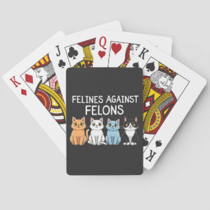 Baraja De Cartas Felices contra los felinos Trump Harris