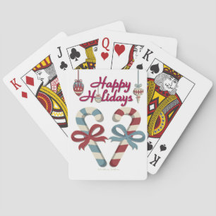 Baraja De Cartas Felices fiestas Candy Cane Heart