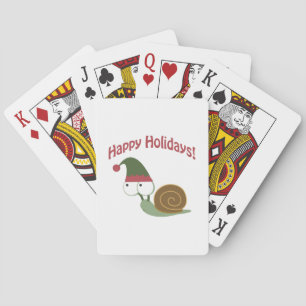Baraja De Cartas Felices Fiestas Elfo de Navidad caracol lindo