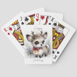 Baraja De Cartas Felices Fiestas, renos pequeños