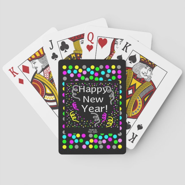 Baraja De Cartas Felices tarjetas de juego de Año Nuevo (Reverso)